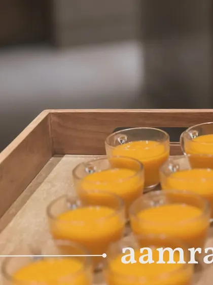 Pure summer bliss in a cup. My Aamras is made from the best Alphonso mangoes, served as a simple, smooth puree to be enjoyed on its own or with puris.