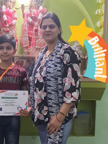 Another brilliant student from our Katra Banda center, celebrating his achievement in the 13th Open International Abacus Competition.