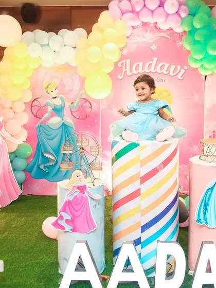 A sweet 'Teddy Bear' themed first birthday party, with soft colors, cute teddy bear props, and a cozy setting, perfect for a warm and loving celebration.