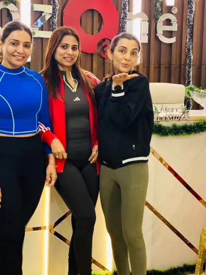 A group of our female members enjoying the festive atmosphere and posing for a photo together.