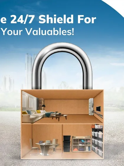 Think of my storage as a 24/7 shield for all your valuables. This giant lock represents the impenetrable security I offer for everything you store with me.