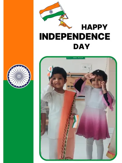 Little hands, big pride. Two children salute during our Independence Day celebration, a simple gesture that represents respect and love for their country.