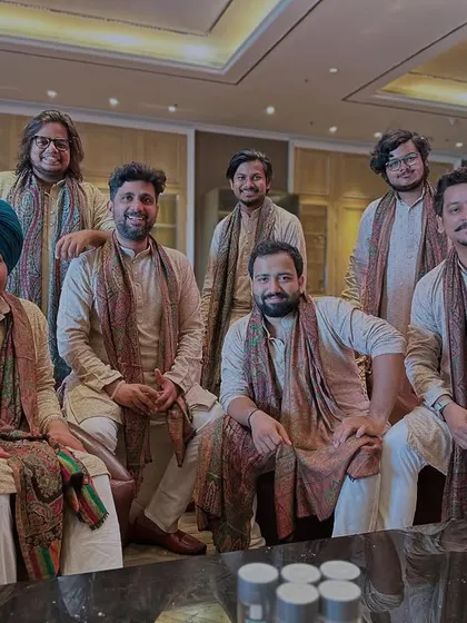 A group photo with my bandmates. We are a team, and our camaraderie is the foundation of our collective sound.