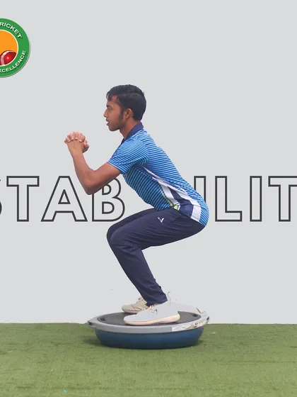 Stability is key. Using a bosu ball for squats helps build a strong foundation, which is crucial for shot-making, fielding, and injury prevention.
