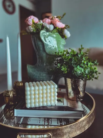 I love seeing how you guys style our candles. Here's our large bubble candle looking stunning in a customer's home.