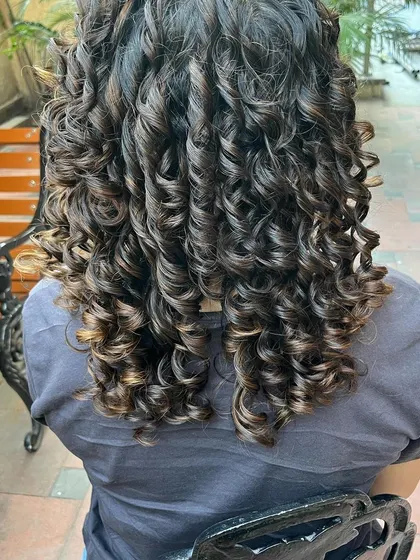 The caramel tones are warm and natural-looking.