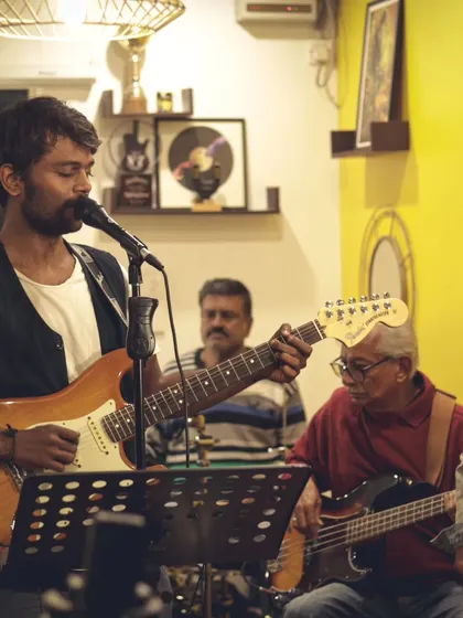 The Blues Ghat band bringing their unique fusion of blues and Carnatic music to our stage. The energy was incredible and the musicianship was top-notch.