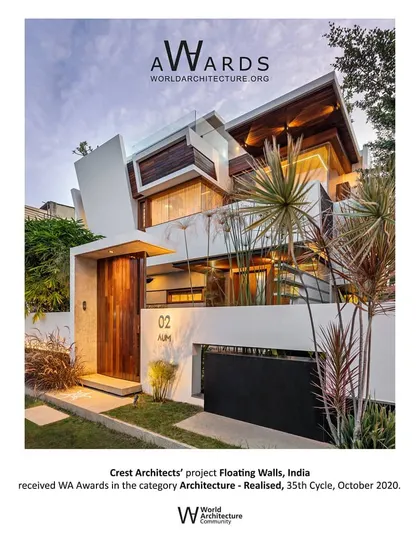 We are honored that our project 'Floating Walls' received a World Architecture Community Award. This recognition affirms our commitment to pushing design boundaries and delivering realized projects of the highest caliber.
