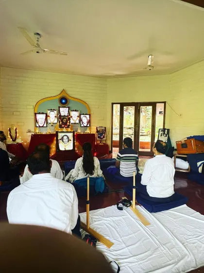 A group sits in meditation, their backs straight and minds focused. We teach specific techniques to help calm the body and mind, leading to a state of deep, restorative peace.