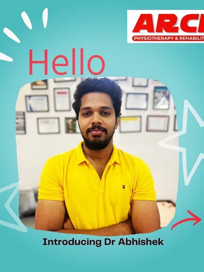 A graphic introducing Dr. Abhishek. His determination and drive make it evident that he is destined for great achievements.