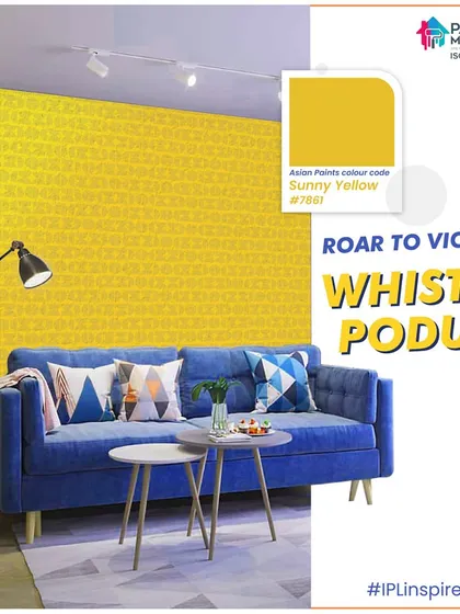 Whistle Podu! The mighty kings of the IPL, CSK, stand tall. I can paint your walls with the vibrant energy of CSK, so you can watch them roar to victory in your very own fan zone.