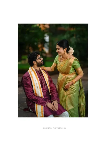 A close-up of the couple sharing a look of love, framed beautifully for a classic portrait.