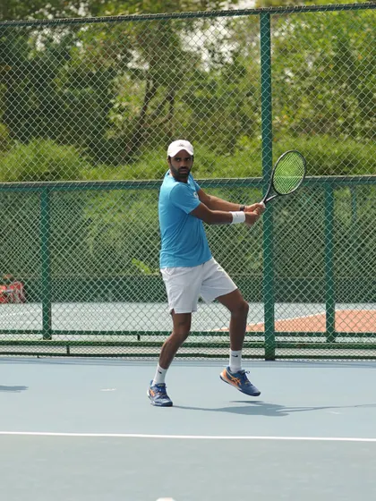 Focus and form during a drill at our Goa camp. Every detail, from tailored assessments to expert-led nutrition, is designed to fuel performance.