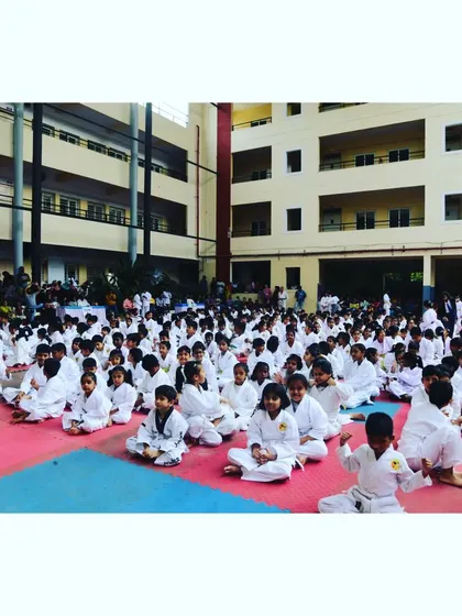 Another view of the massive turnout for our 11th State Level Championship, a testament to the thriving karate community in Bangalore.