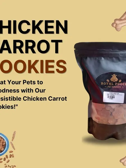 My Chicken Carrot cookies are a treat your pookie will not be able to resist! This bag is packed with goodness, made from simple, wholesome ingredients.