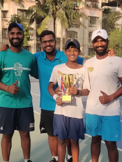 The whole team is behind every player. Our coaching staff celebrating with Rishikesh Mane after his successful run to the finals of the U12 Nationals.