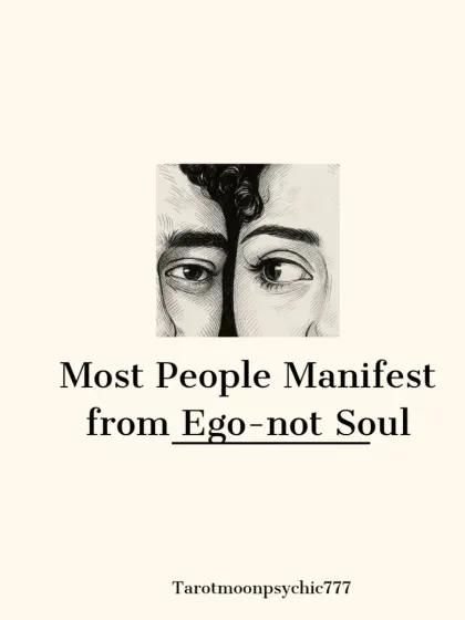 A simple but powerful statement: most people manifest from their ego, not their soul. This is often the root cause of manifestation blocks.