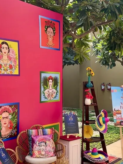 Another angle showcasing the complete themed setup. The audio booth is designed to be an experience, with comfortable seating and eye-catching details that draw guests in and encourage them to participate.
