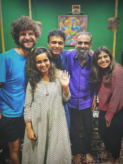 A happy group photo from our album rehearsal sessions. This is the amazing team of musicians who poured their hearts and souls into creating the music for 'Vari'.