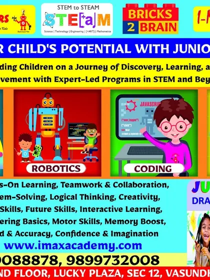 An admissions flyer for our interactive classes in Indirapuram, Vasundhara, and Noida, highlighting the hands-on nature of our learning.