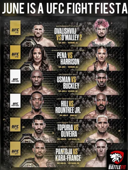 June is a crazy month for fight fans. Here's the stacked lineup of UFC events.