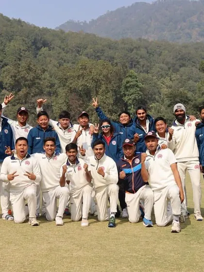 Another shot of the victorious Nagaland team. The joy and unity are evident as they celebrate a hard-fought qualification.