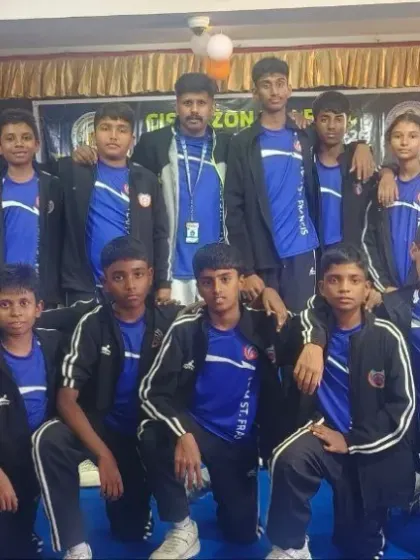 Another shot of our victorious zonal championship team. Their unity and shared goal make them a formidable force.