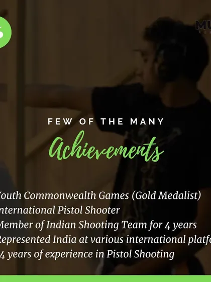 Coach Lakshay is a Youth Commonwealth Games Gold Medalist and was a member of the Indian Shooting Team for four years, bringing immense experience to our academy.