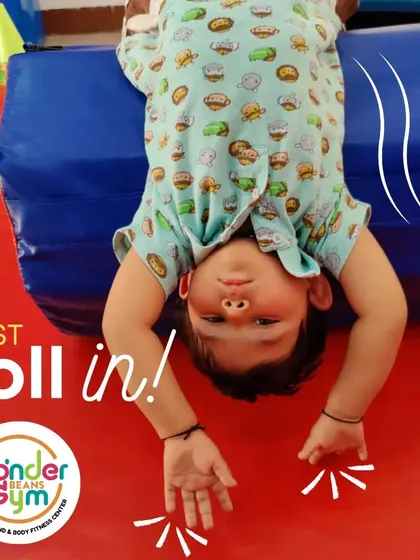Using the soft octagon barrel, our youngest 2-year-old students can practice the perfect arch needed for a safe back roll. This supportive equipment helps them build confidence from their very first try.