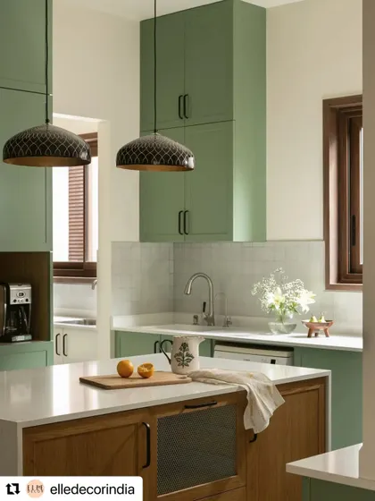 This kitchen was designed to be the heart of the home. The layout includes ample storage, a coffee nook, and a large island, making it as functional as it is beautiful.