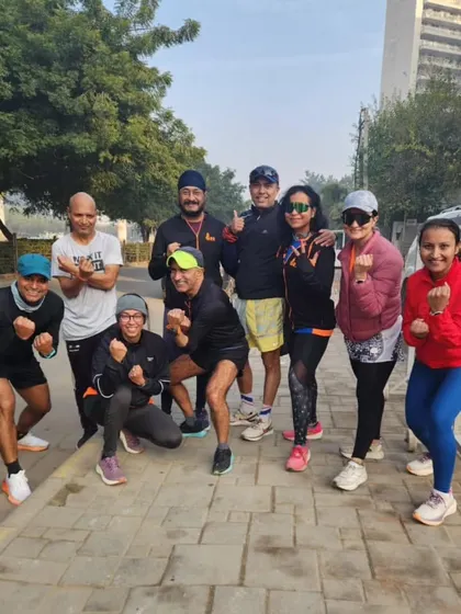 The tribe after a sunrise run. We believe in starting the day strong and setting the tone for success.