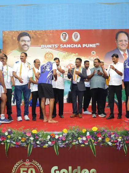 On stage with the team during the award ceremony in Pune.