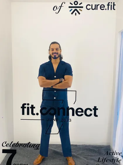 Posing for a photo at the 7 year anniversary celebration of Cult.fit. It's inspiring to be part of a company that has had such a big impact on the fitness landscape.