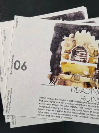 These cards from our "Reading Series" capture the essence of our studio's academic and artistic approach. Each event is a deep dive into a specific design topic.