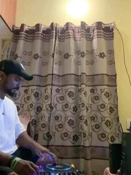 Practice time. A quiet moment of focus on the turntables.