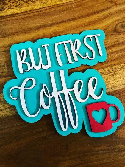 Another color option for my popular "But First, Coffee" magnet, because every coffee lover needs one!