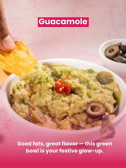 Good fats and great flavour make our Guacamole the ultimate festive glow-up. This bowl of green goodness is a refreshing change after days of heavy sweets.