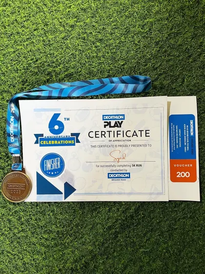 The proof of the achievement. This certificate and medal are symbols of the promise I made to myself to never give up and to always fight for a stronger tomorrow.