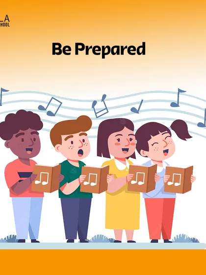 An illustration of a children's choir. To make the most of your lesson, always come prepared and ready to learn.