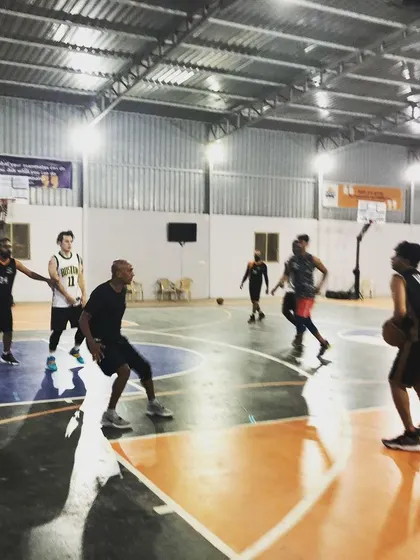 A player sizes up the defense, ready to make a move. Our court is a place for everyone to come and enjoy a good, competitive game.