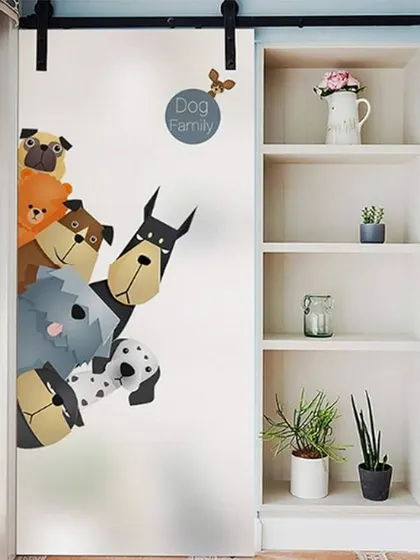A duplicate of the 'Dog Family' design, emphasizing how custom frosted films can reflect your family's personality.