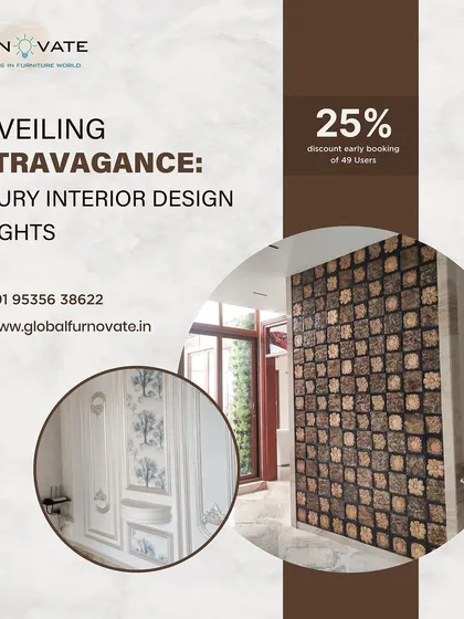 Unveiling extravagance. Be one of the first 49 users to book and receive a 25% discount on our luxury interior design services.