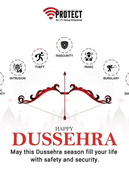This Dussehra, let's conquer the modern-day demons of insecurity. Our system protects you from intrusion, theft, burglary, medical emergencies, fire, and panic, ensuring your festivities are safe and secure.