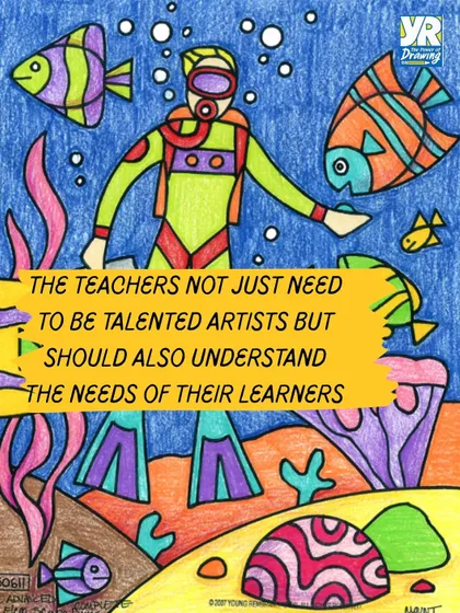 A great teacher is more than just a talented artist. This image highlights our belief that our instructors must also understand the unique needs of each learner to provide a supportive and effective environment.