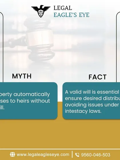 A common myth is that property automatically passes to heirs without a will. The fact is, a valid will is crucial to ensure your assets are distributed as you desire and to avoid the complex legal issues that arise under intestacy laws.