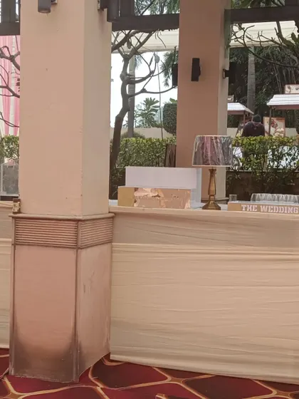 A simple yet elegant bar setup for a daytime event, showing how we can create a functional and stylish bar in any space.