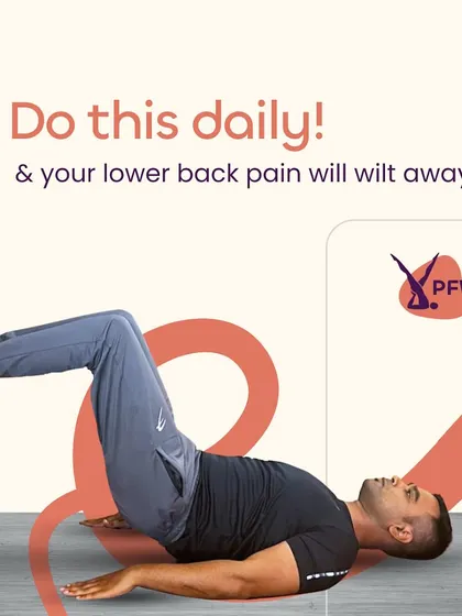 Do this daily and your lower back pain can wilt away. The shoulder bridge is a simple yet powerful exercise for strengthening the glutes and core, which helps to support and decompress the lower back.