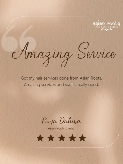 This five-star review from our client Pooja Dahiya reflects the positive feedback we often receive. She commends our amazing hair services and the quality of our staff, which is a testament to the client experience we strive to create.
