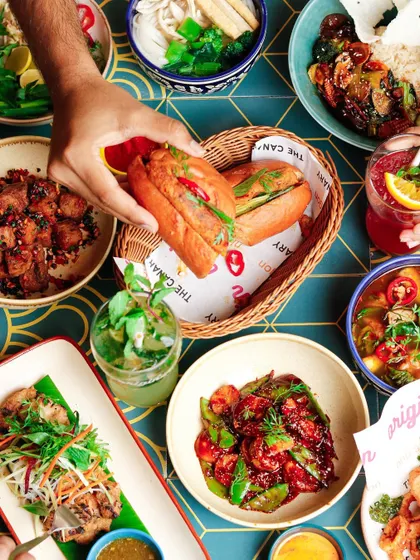 An alternative, more saturated edit of the Vietnamese food spread, showing my versatility in post-production.