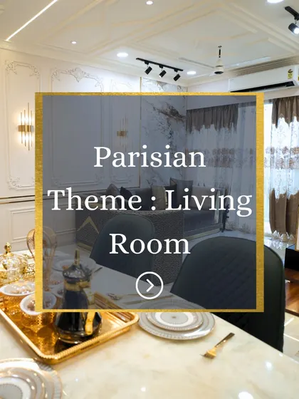 A glimpse of the Parisian-themed living and dining area, where every element, from the furniture to the decor, is curated to create a sophisticated experience.